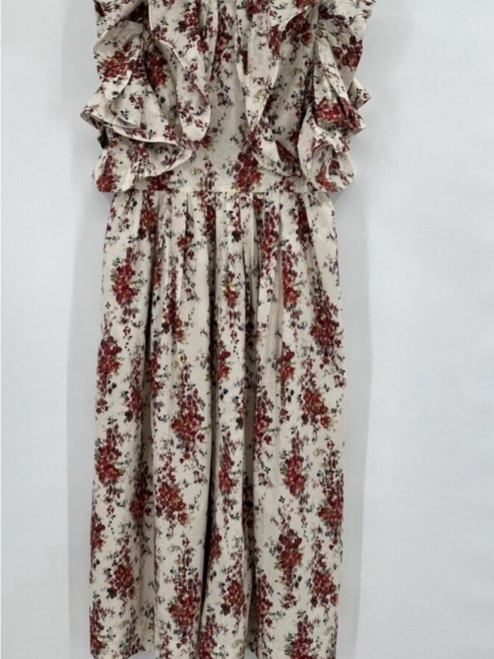 Tuckernuck Bouquet Mariana
Maxi Dress sz L Cerise Falling
Flowers Ruffle Sleeves - Picture 4 of 4